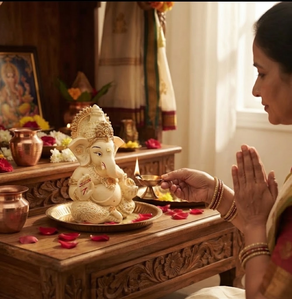 Vighnaharta Ganesh Idol – Ivory