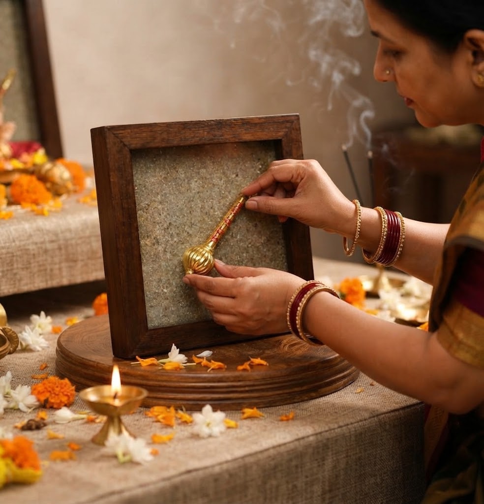 Pyrite Hanuman Gada Frame
