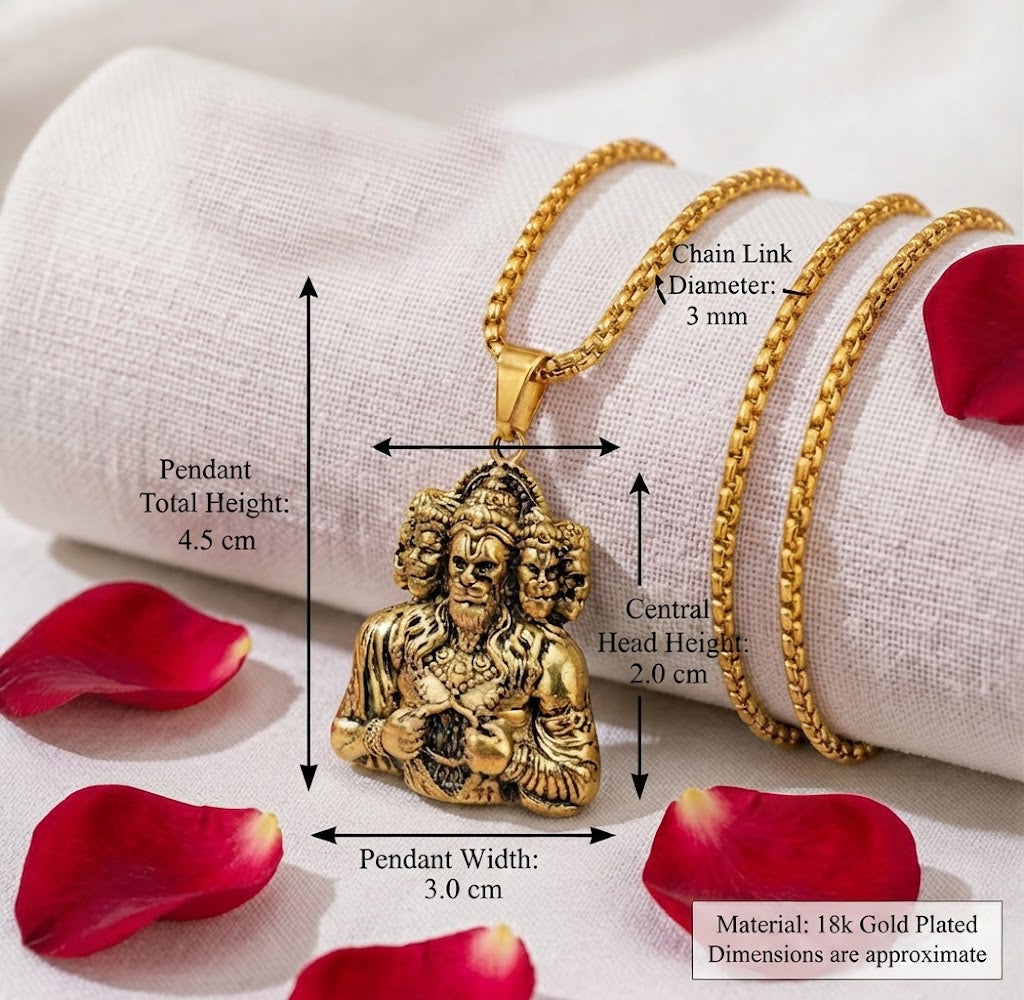 Hanuman Ji Strength Pendant with Chain