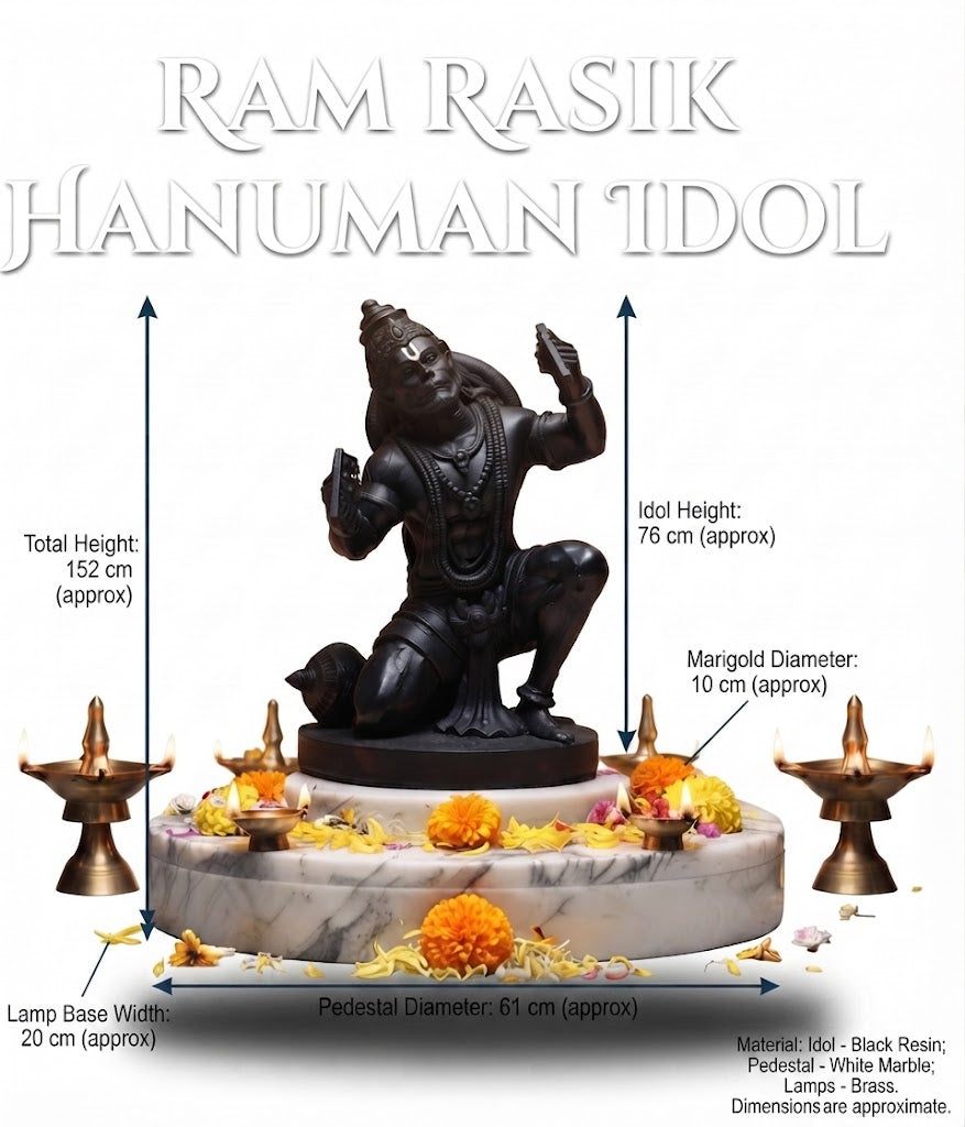 Ram Rasik Hanuman Idol – Black
