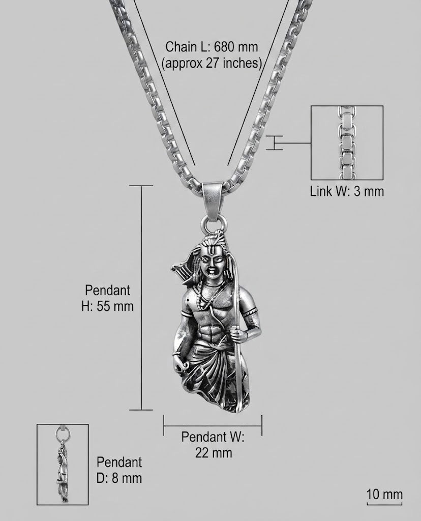 Lord Ram Pendant with Chain