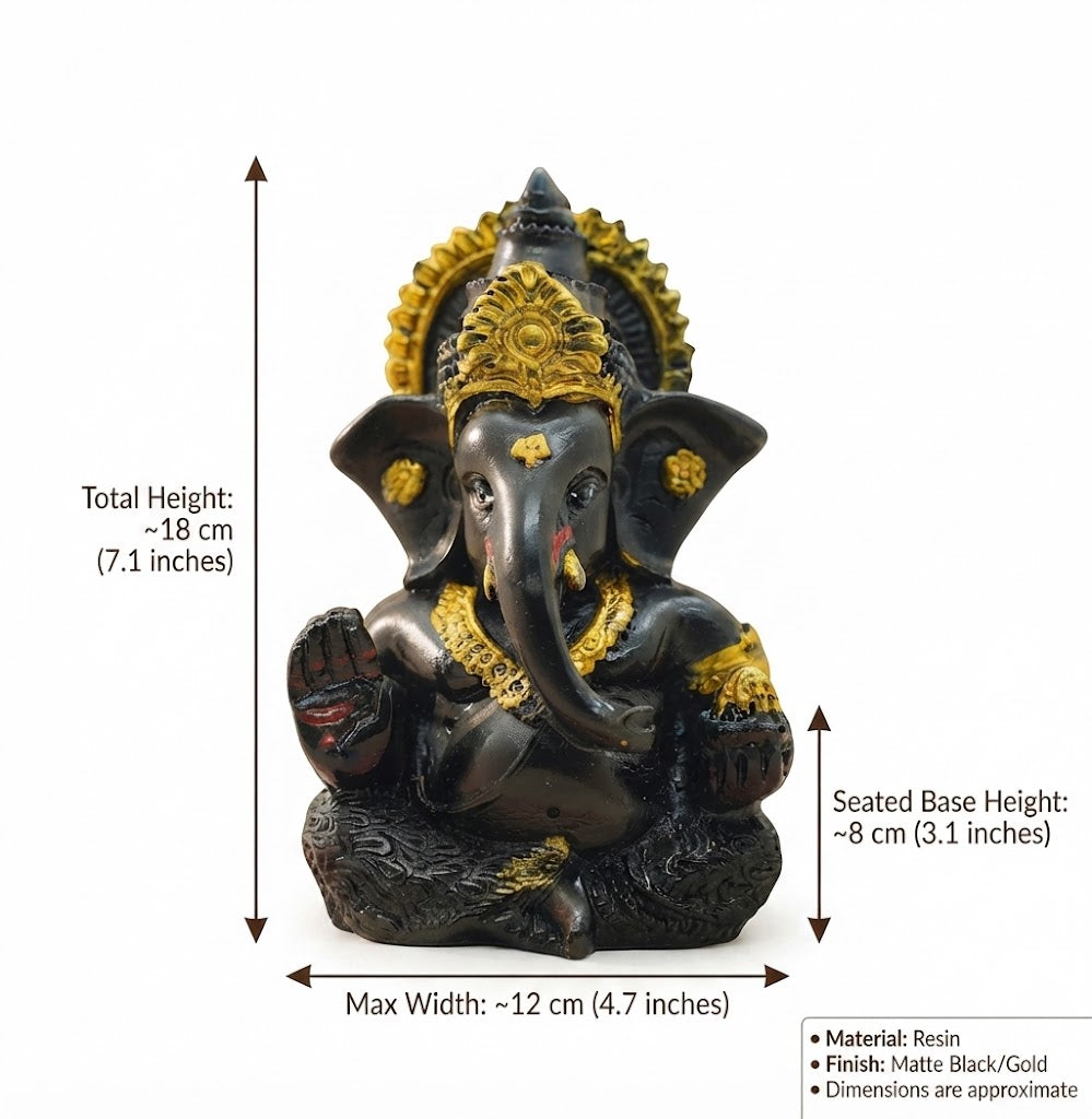 Vighnaharta Ganesh Idol – Black