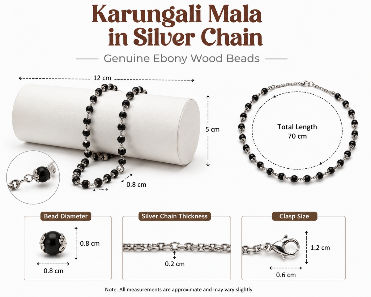 Silver coated Karungali Mala
