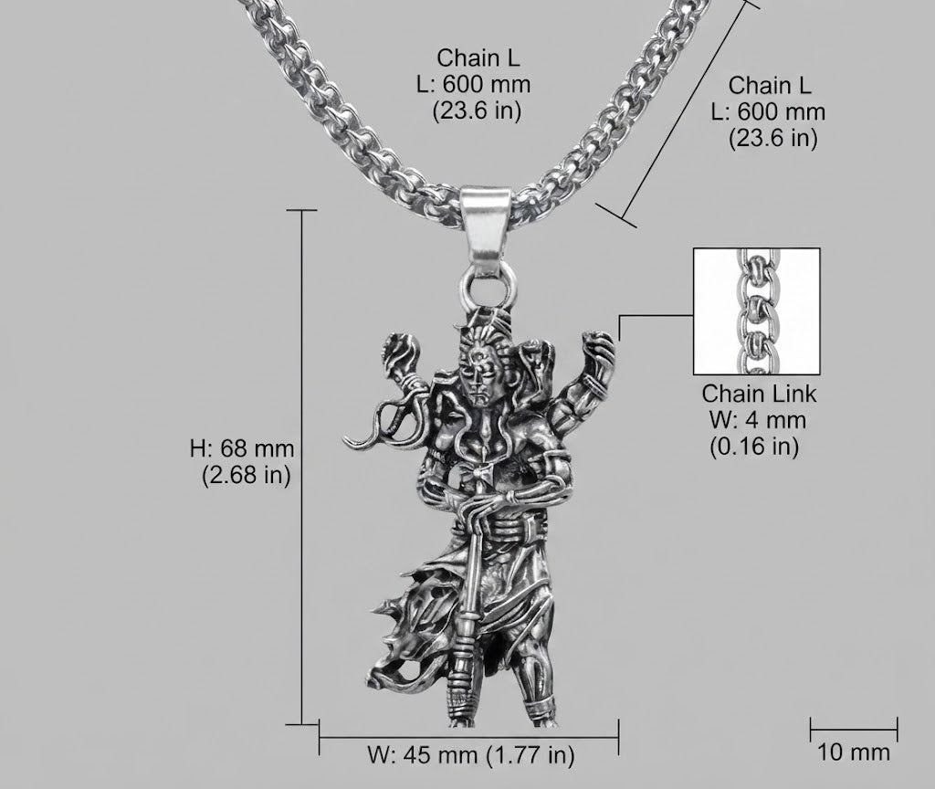 Lord Shiva Silver Pendant