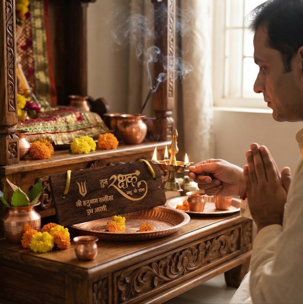 Wooden Hanuman Chalisa