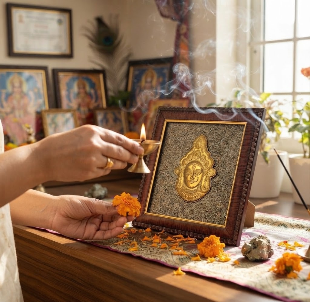 Maa Durga Samriddhi Pyrite Frame