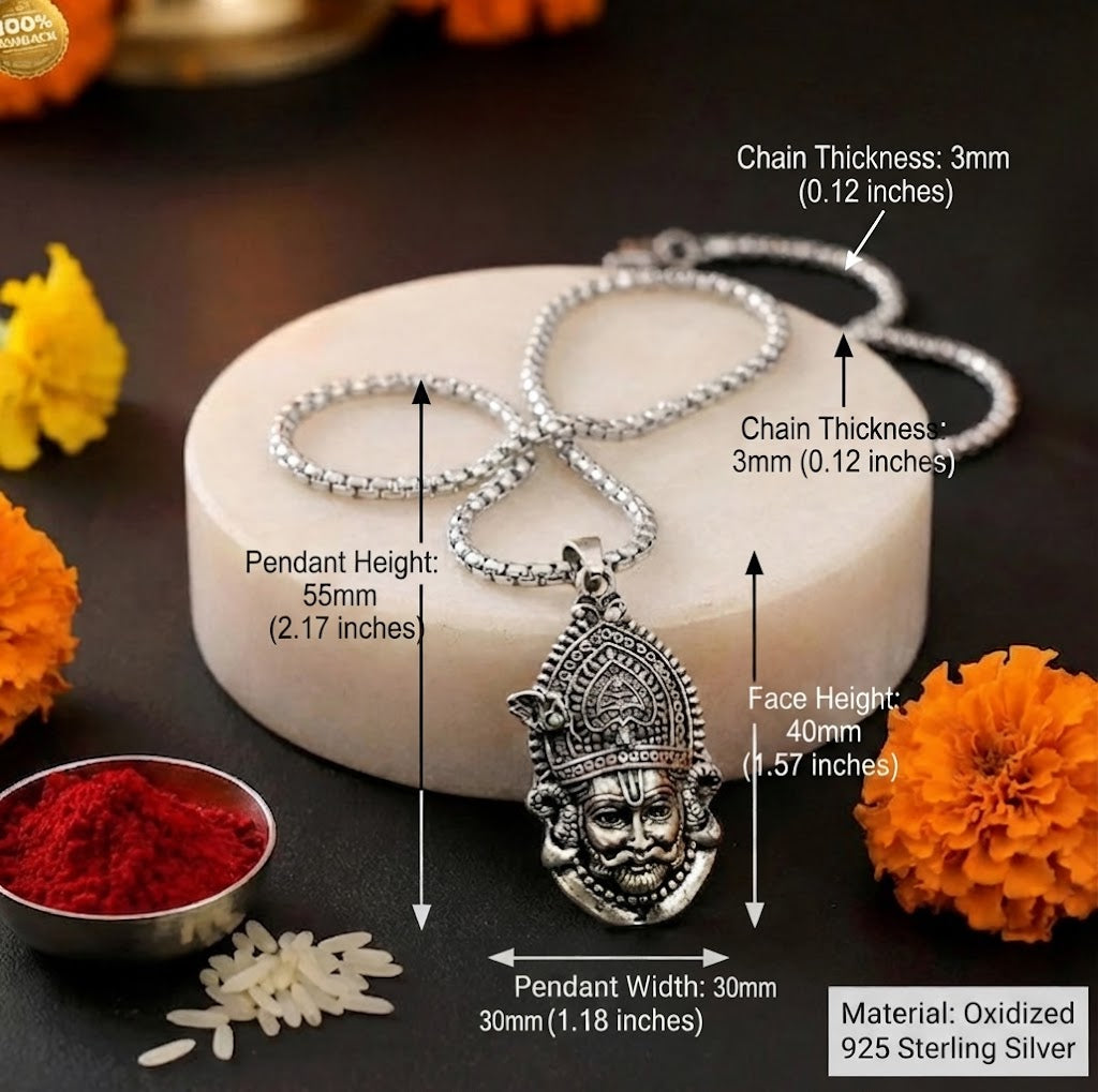 Khatu Shyam Silver Pendant
