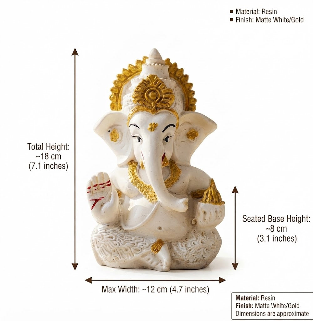 Vighnaharta Ganesh Idol – White