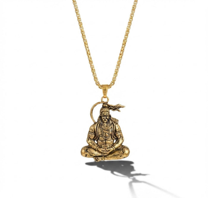 Lord Hanuman Golden Pendant With Chain