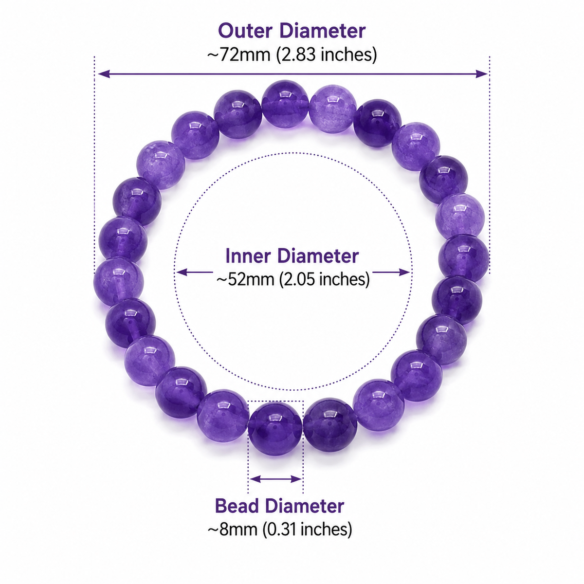 Healing Aura Amethyst Bracelet