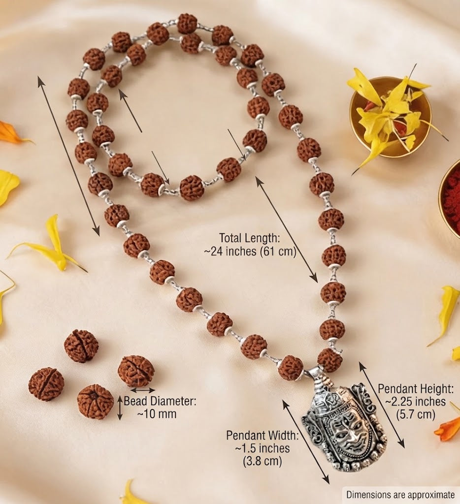 Kalbhairav Pendant with Rudraksha Mala