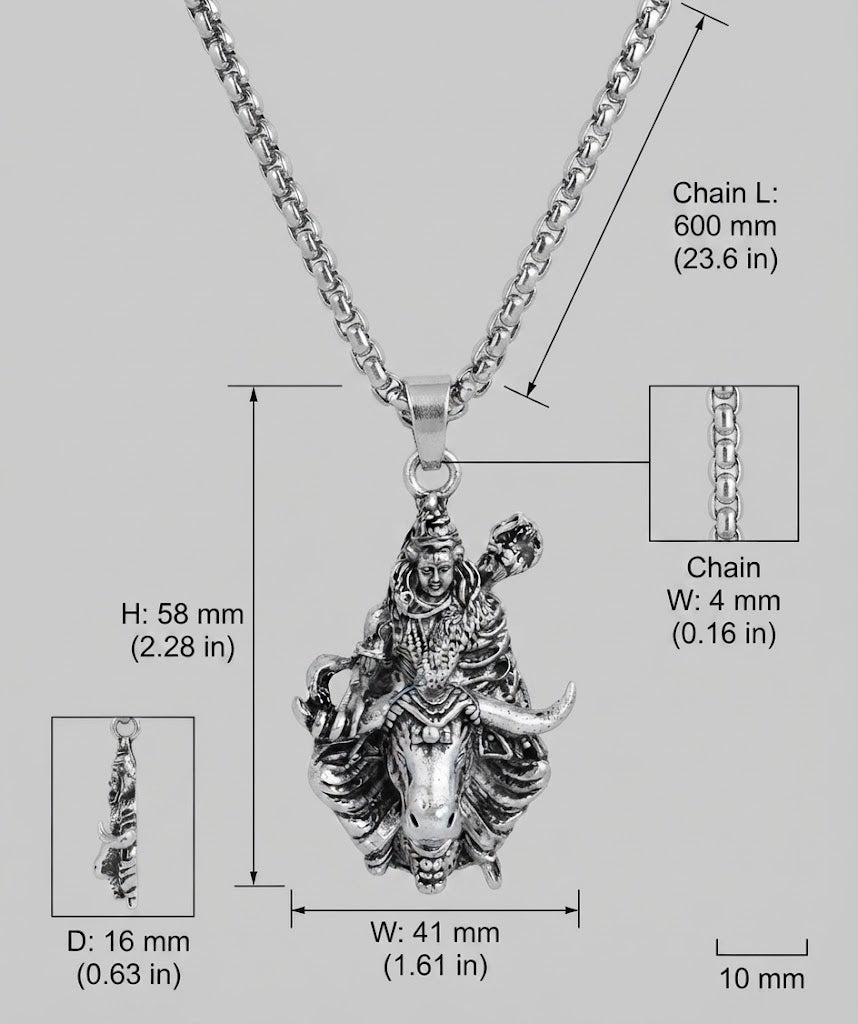 Shiv Ji Nandi Pendant with Chain