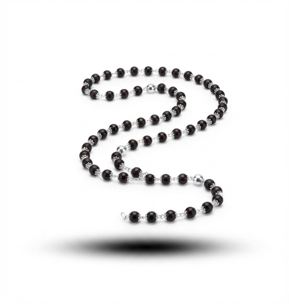 Silver coated Karungali Mala
