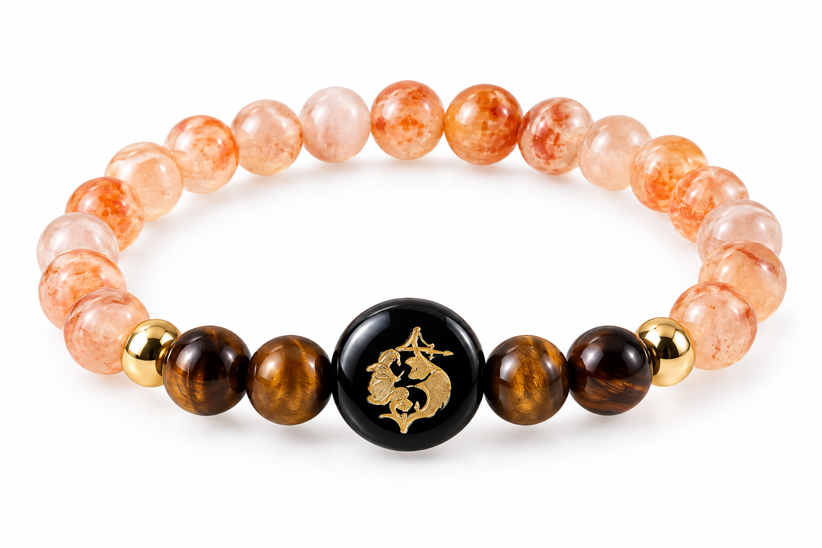 Pisces Zodiac Bracelet - Citrine & Tiger Eye