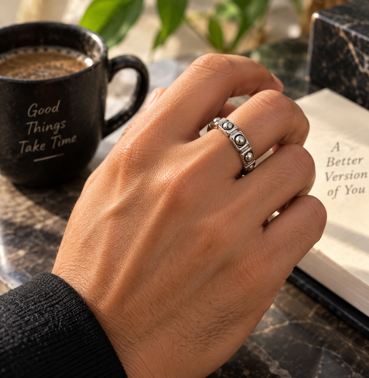 Pyrite Stud Ring