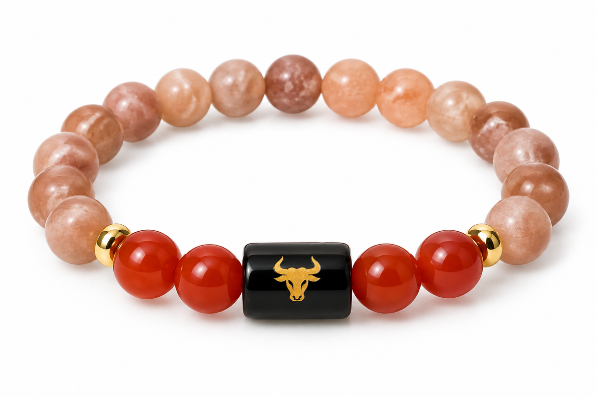 Taurus Zodiac Bracelet - Sunstone & Carnelian